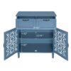 2 Door 2 Drawer Cabinet, American Furniture, Suitable For Bedroom, Living Room, Study - Blue - Image 5