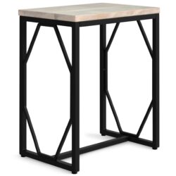 Selma - Metal And Wood Accent Table - White Wash
