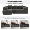 Sectional Sofa Full Compressed Sofa Modular Sofa Couch Free Combined Sofa With Deep Seating And 2 Side Pockets For Living Room - Gray - Image 8
