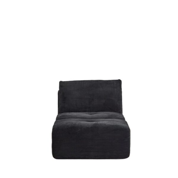 Compressed Sofa, Single Chaise Longue, Movable Ottoman For Living Room - Black
