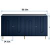 Modern Lacquered 4 Door Wooden Cabinet Sideboard Buffet Server Cabinet Storage Cabinet, For Living Room, Entryway, Hallway, Office, Kitchen And Dining Room - Blue - Image 9