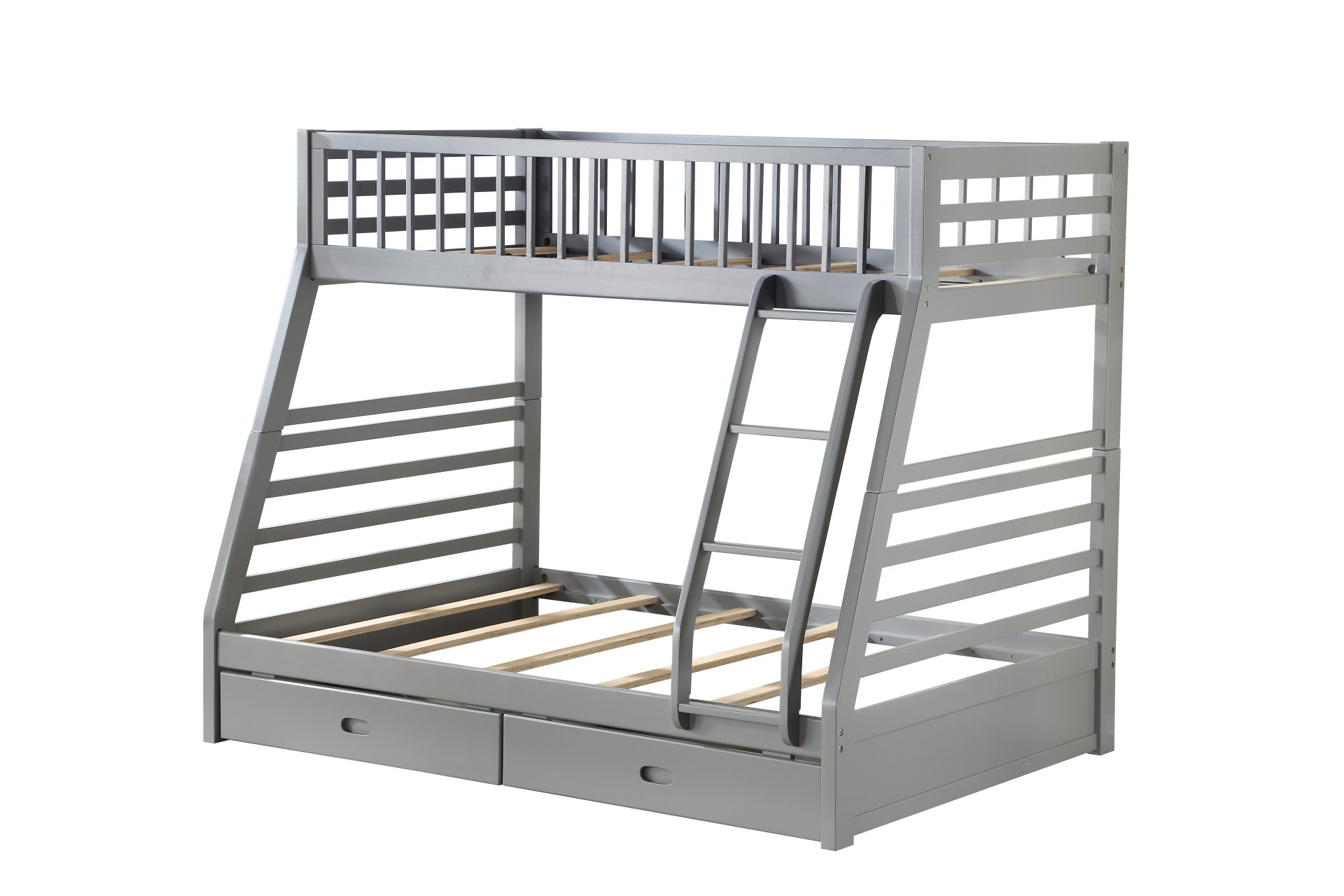 Jason - Twin Full Bunk Bed With Storage - Gray - Image 4