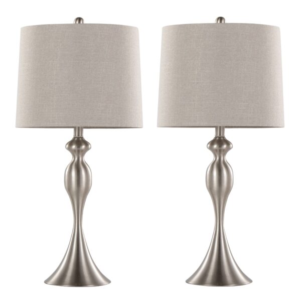 Ashland - Contemporary Table Lamp Laser Cut (Set of 2) - Nickel / Gray / Nickel