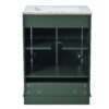 Bathroom Vanity With Ceramic Sink Combo, Modern Freestanding Storage Cabinet With Silver Handles, Soft Closing Doors - Green - Image 15