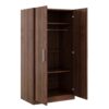 2 Door Wooden Wardrobe Armoire With 3 Storage Shelves - Brown - Image 8