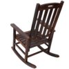 Wooden Oversized Porch Rocker Chair With Wide Seat And Tall Backrest, High Back Smooth Rocking Chairs For Outdoor & Indoor - Brown - Image 8