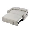 Pull Out Sleep Sofa Bed Loveseats Sofa Couch With Adjsutable Backrest, Storage Pockets, 2 Soft Pillows, USB Ports For Living Room, Bedroom, Apartment, Office - Beige - Image 22