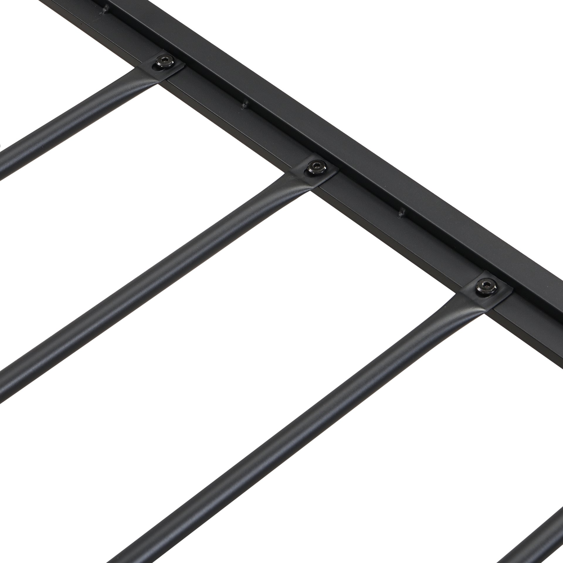 Modern Full Size Metal Platform Bed Frame With Upholstered Storage Headboard USB Ports And Footboard - Beige / Black - Image 12