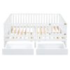 Full Size Daybed With Fence Guardrails And 2 Drawers, Convertible Floor Bed & Daybed - White - Image 16