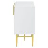 Modern Elegant 4 Door Sideboard Gold Metal Handle Buffet Cabinet For Dining Room, Living Room, Bedroom, Hallway - White - Image 14