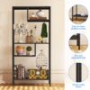 Modern Cube Storage Shelf With 4 Compartments & Metal Legs, Freestanding Organizer For Living Room, Bedroom, Home Office - Brushed Nickel - Image 5