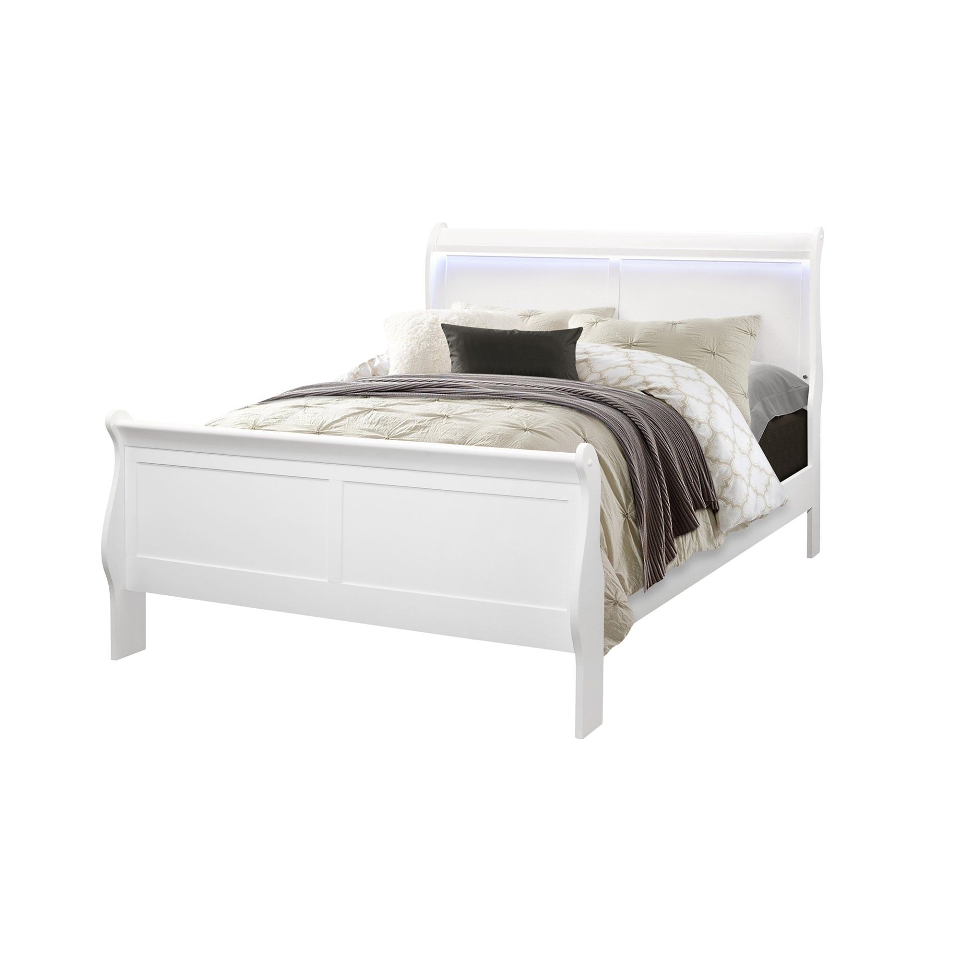 Charlston - Full Bed With LED - White - Image 7