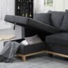 Colton - Woven Reversible Sleeper Sectional Sofa With Storage Chaise - Dark Gray - Image 7