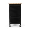 Contemporary Kitchen Cart With Wheels - Black - Image 9