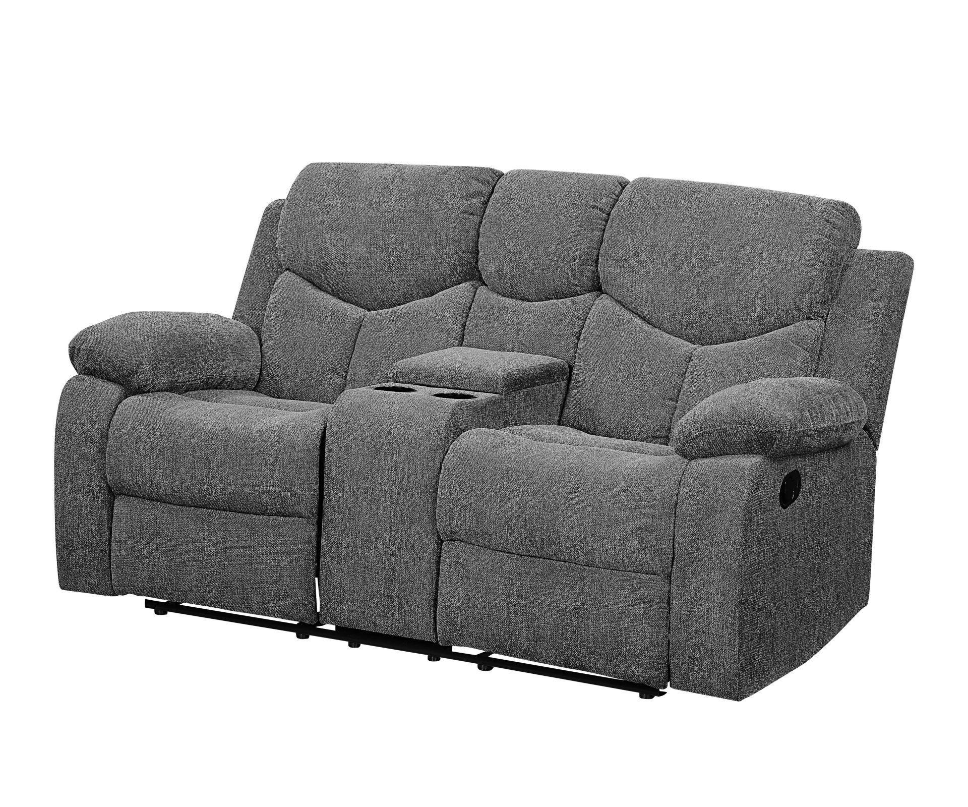 Kalen - Chenille 3 Piece Recliner Living Room Set - Gray - Image 6