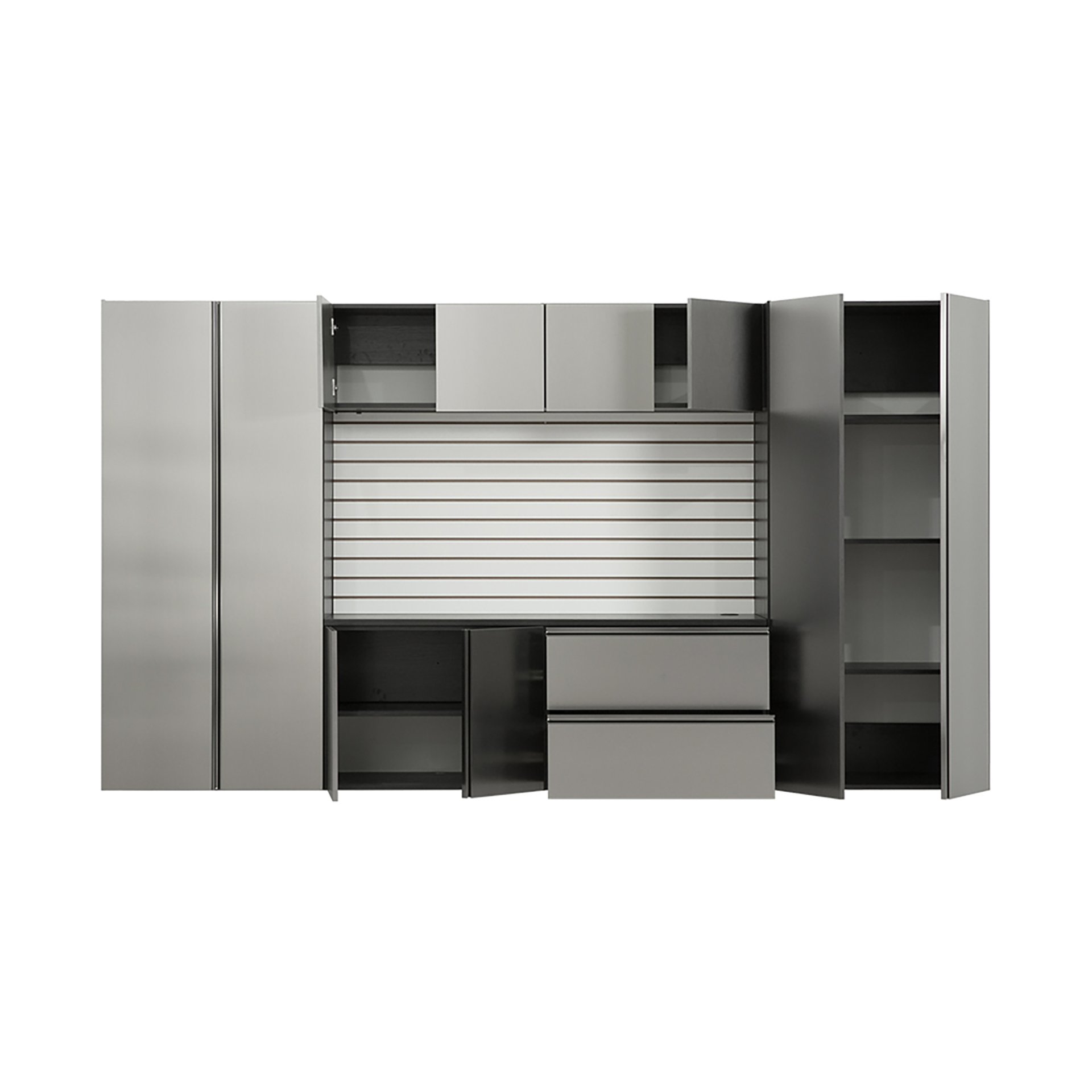 Nova - Series Garage Cabinet Set A With Soft Closing Doors - Metallic Gray - Image 7