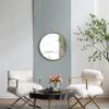 Round Mirror, Circle Mirror With Iron Frame For Living Room Bedroom Vanity, Entryway Hallway - Gold - Image 5
