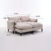 Convertible Combination Sofa, Sofa U Shaped, Sofa With Footstools With Storage Sofa For Living Room, Living Room 2 Seater Combination Sofa - Beige - Image 3