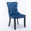 Nikki - Modern, High-End Tufted Solid Wood Contemporary Velvet Upholstered Dining Chair With Wood Legs Nailhead Trim (Set of 2) - Blue - Image 4