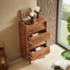 Vintage Style 4 Drawer Double Dresser With Bevel Design - Brown - Image 5