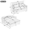 Contemporary Loveseat Sofa Bed Sleeper With Reversible Backrest Side Pockets USB Ports Phone Holder Chenille - Black - Image 3