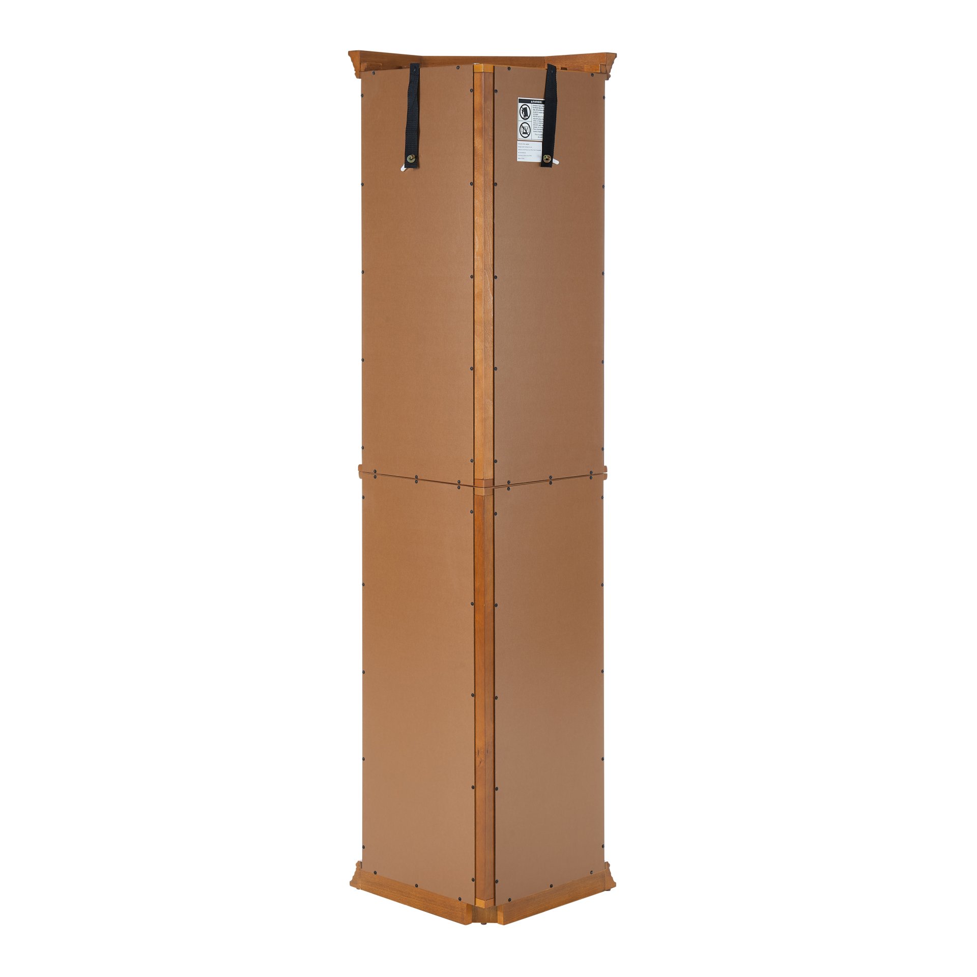 Corner Curio Cabinet With Lights, Adjustable Tempered Glass Shelves, Mirrored Back, Display Cabinet (E26 Light Bulb Not Included) - Oak - Image 10