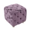 Modern Velvet Upholstered Ottoman, Exquisite Small End Table, Soft Foot Stool, Dressing Makeup Chair, Comfortable Seat For Living Room, Bedroom, Entrance - Purple - Image 16