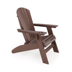 Adirondack Chair Sturdy HDPE Poly Lumber For Poolside, Patio, And Garden Relaxation - Brown