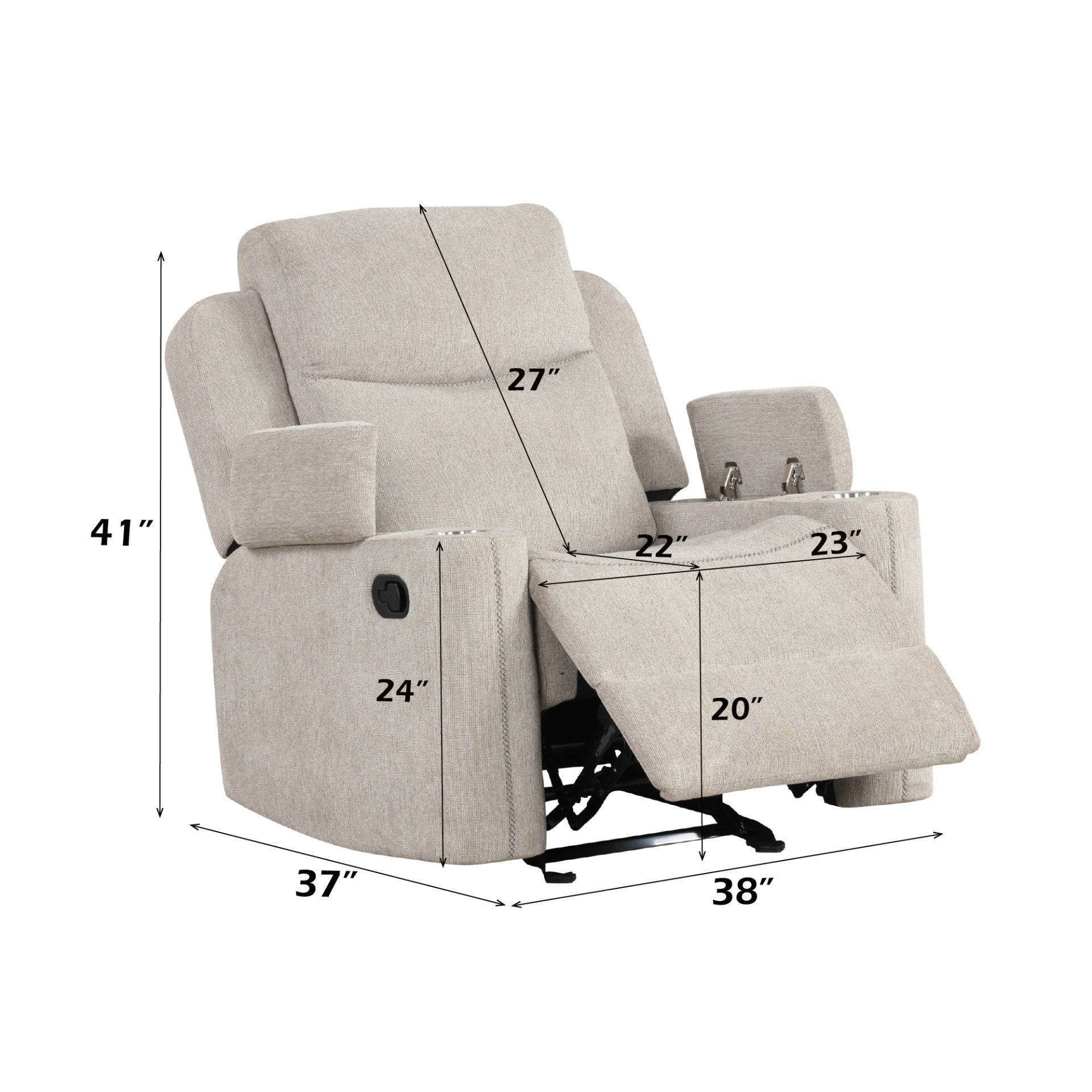 Galya - 3 Piece Living Room Set Sofa Loveseat Chair - Light Gray - Image 4