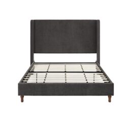 Harper - Tall Headboard Upholstered Bed With High Headboard - Gray