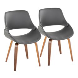 Fabrico - Mid-Century Modern Dining / Chair (Set of 2) - Walnut / Gray