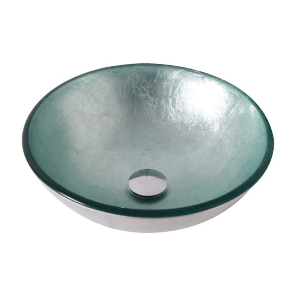Artistic Vessel Bathroom Sink With Pop Up Drain - Silver