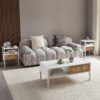 Rattan End Table With Drawer, Modern Nightstand, Metal Legs, Side Table For Living Room, Bedroom (Set of 2)- White - Image 6