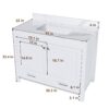 43" Bathroom Vanity, Multi Functional Cabinet With Doors And Drawer - White - Image 3