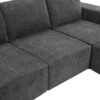Modular U Shaped Sectional With Ottomans, Luxury Cloud Floor Couch With Deep Seat Fully Compressed Upholstered Sofa - Dark Gray - Image 9