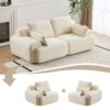 Compressed Sofa, 2 Seater Large Sectional Couches For Living Room - Beige - Image 4