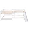 Full And Twin Size L-Shaped Bunk Bed With Slide And Short Ladder - White - Image 6