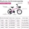 Fkznpj - 16" Sporty Kids Bike With Training Wheels And Stand Adjustable Saddle Suitable For Boys And Girls Aged 4 - 8 Years Tall Height 41 - 46" Available In A Variety Of Colors - Pink - Image 13