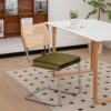 Dining Chairs, Velvet Rattan Side Accent Chairs With Chrome Legs, Modern Mid - Century Breuer Designed Chairs, Upholstered Dining Living Room Kitchen Chairs (Set of 2) - Olive Green - Image 7
