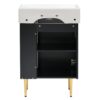 Bathroom Vanity, Combo Cabinet, Bathroom Storage Cabinet, Single Ceramic Sink, Right Side Storage - Black - Image 16