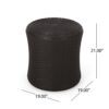 Olivo - Patio Table Outdoor Side Table - Dark Brown - Image 3