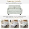 Pull Out Sofa Bed Convertible Couch 2 Seat Loveseat Sofa Modern Sleeper Sofa With 2 Throw Pillows And USB Ports For Living Room - Light Gray Green - Image 9