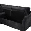 Modern L Shaped Sectional Sofa Bed With Hidden Storage Chenille Upholstery - Black - Image 13