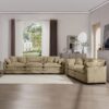 Modern Fabric Living Room Sofa Set, (Set of 2) Recliner Sofas Corduroy - Tan - Image 17