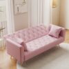 Convertible Double Folding Living Room Sofa Bed - Pink - Image 8
