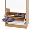 Freestanding Shoe Storage Cabinet With 3 Flip Drawers - White / Natural - Image 18