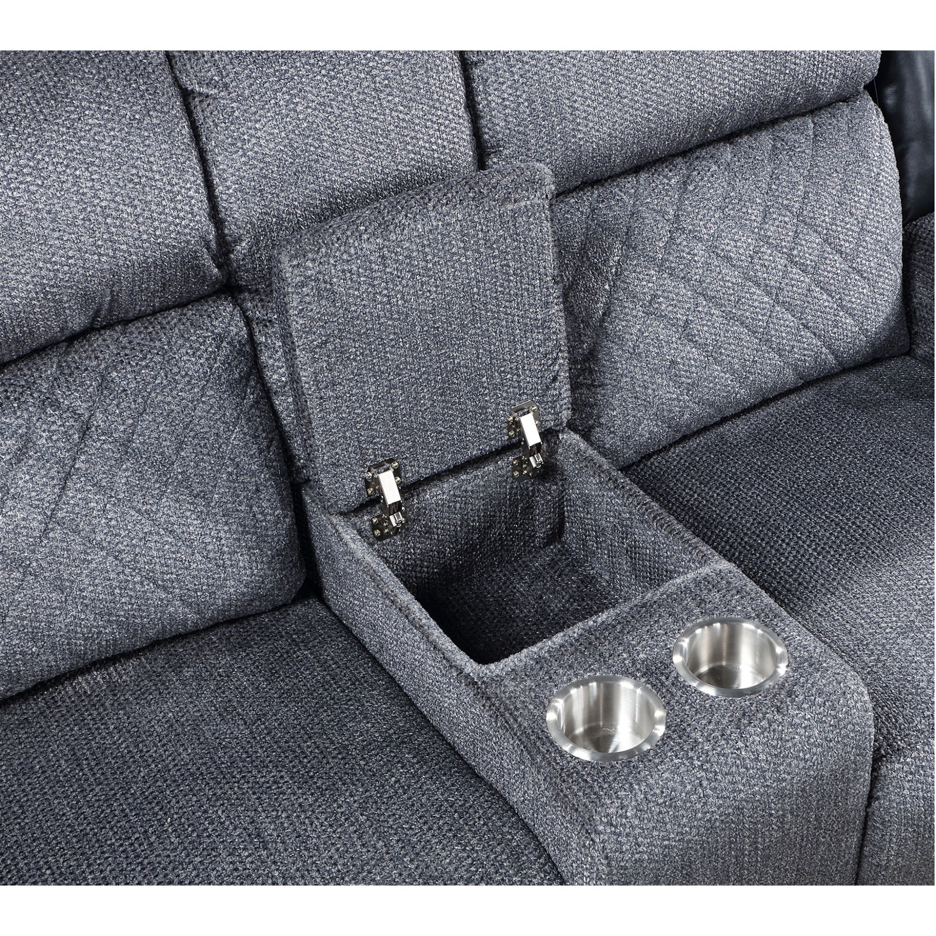 Alicia - Console Reclining Loveseat - Gray Black - Image 6