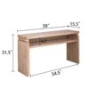 Modern Rustic Console Table, Wood Entryway Table With Shelf & Decorative Bead Detail - Natural - Image 3