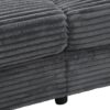 Oversized Loveseat Chaise Lounge Sectional Sofa Bed Corduroy Sleeper Sofa With 2 USB Ports, 2 Cup Holders And 2 Throw Pillows For Living Room And Bedroom - Dark Gray - Image 18