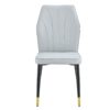 Modern Dining Chairs (Set of 4) With Stylish Patterned Backrest And Black Metal Legs - Light Gray - Image 16